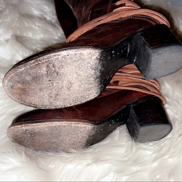 FREEBIRD Coal Lace Up Boot in Cognac Leather - Picture 9 of 9